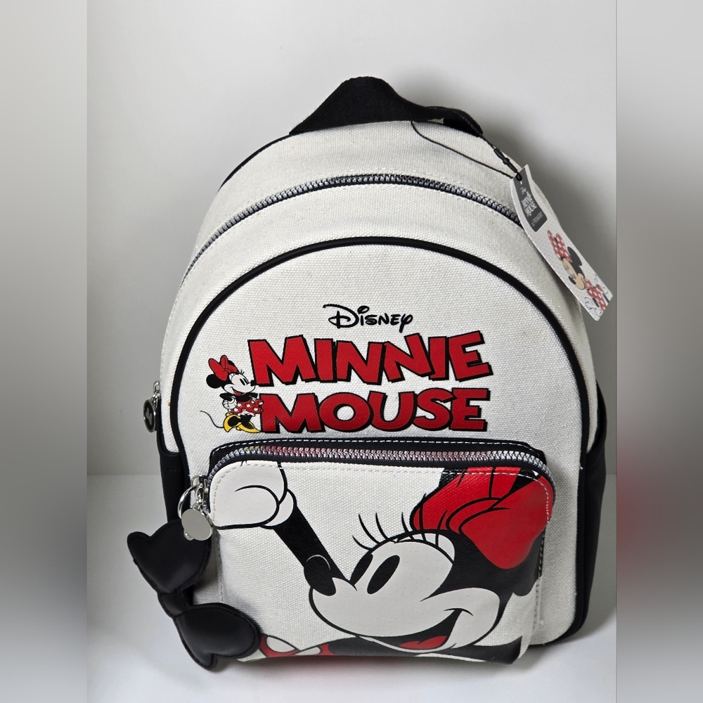 Disney Primark Minnie Mouse Canvas Mini Backpack NWT - Picture 2 of 5